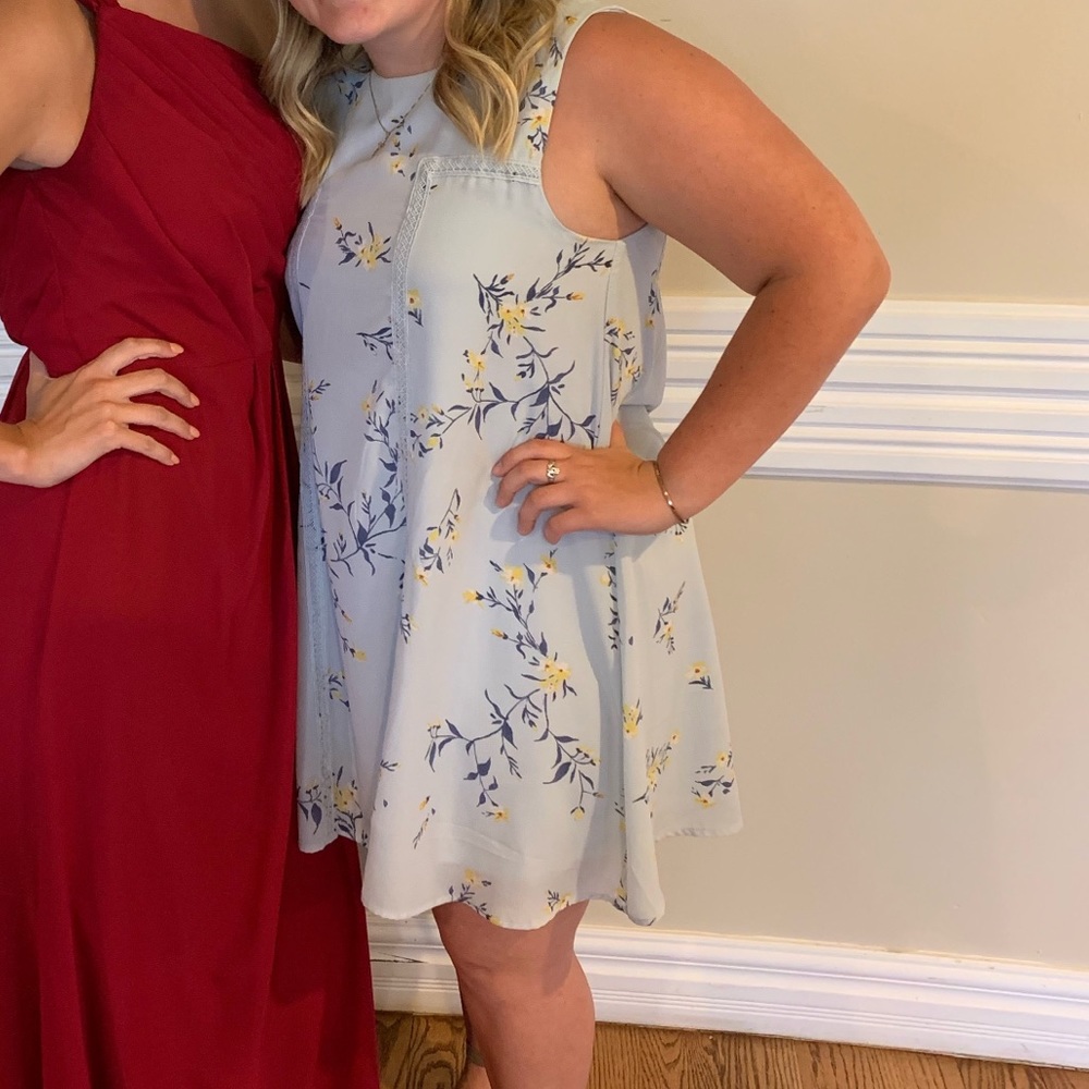 Dress from dried goods. Perfect for a wedding. Super cute floral pattern.
